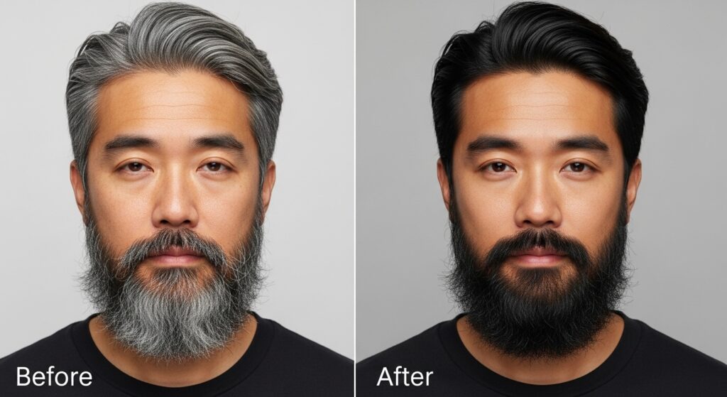 白髪が無いと老け見えを防げるビフォーアフター